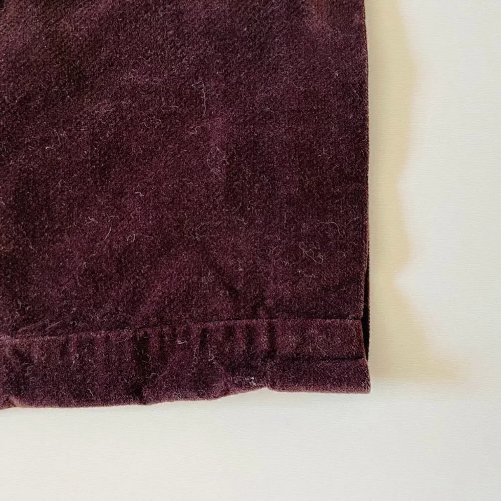 Talbots Pants Trouser Velvet Soft Stretch Brown Marron Winter Straight Petite 6